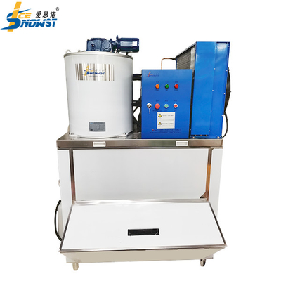 Beli 1 Ton Air Dingin Kecil SS304 Komersial Air Tawar Flake Ice Machine Untuk Supermarket online manufacture