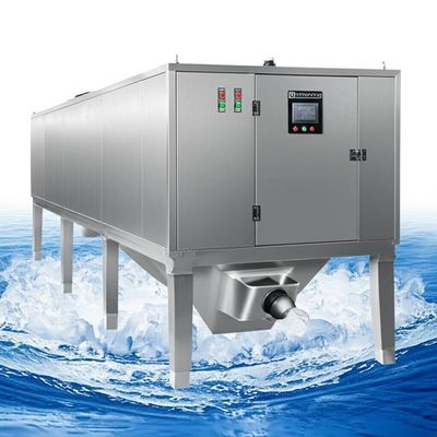 Beli 53.8kw Refrigerating Capacity Freshwater Flake Ice Machine with 1.5-2.5mm Ice Thickness and 500KG Storage Capacity online manufacture