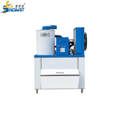 2ton Air Dingin Salju Flake Ice Maker Mesin Dengan SS304 Stainless Steel Ice Bin
