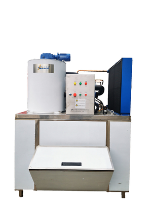 Bahan berkualitas tinggi SS304 stainless steel 1.5ton/Day Ice Flake Machine Flake Ice Maker dengan stainless steel Ice Bin